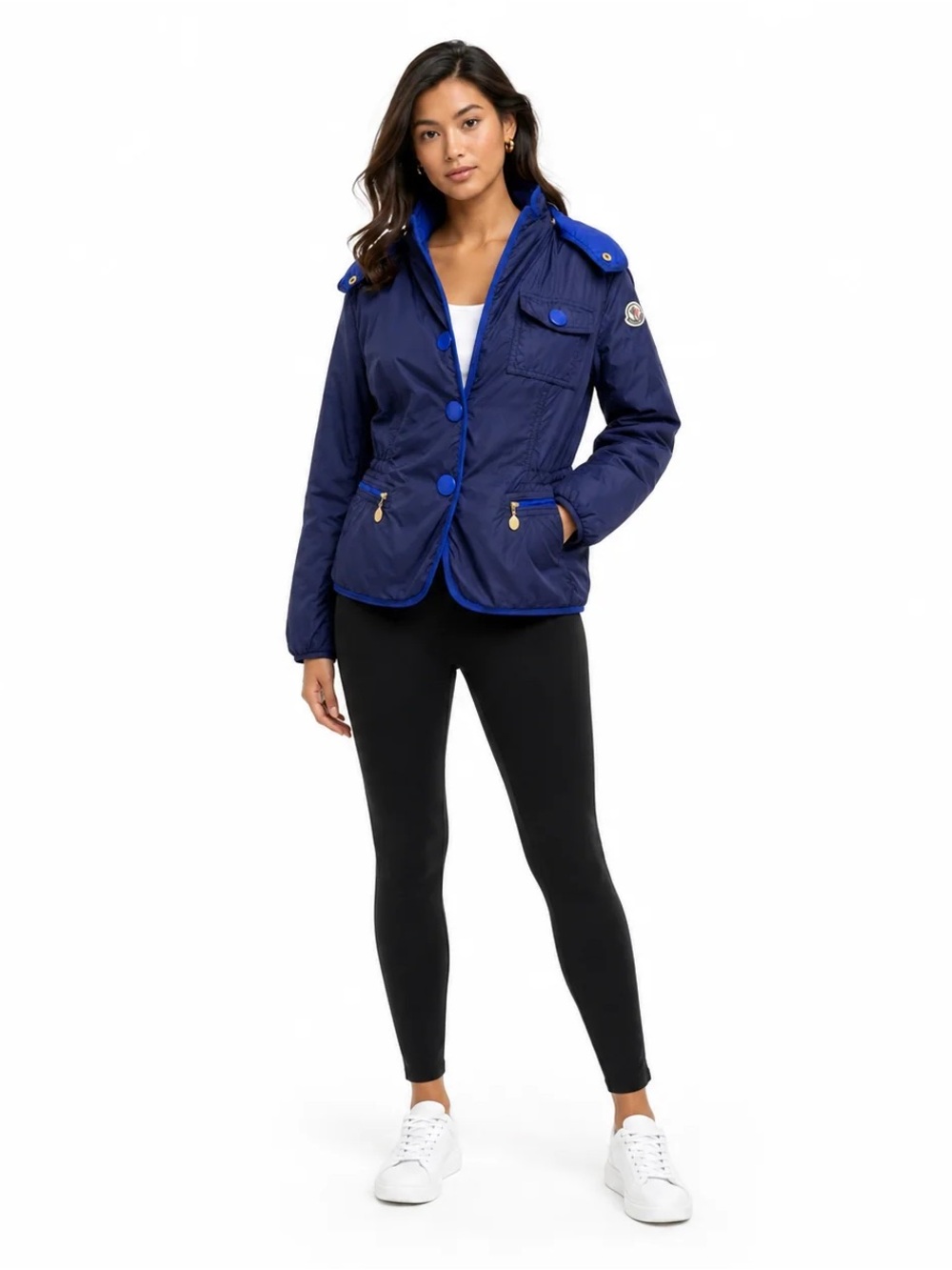 Moncler Maryse Navy Button Up Jacket Size 2